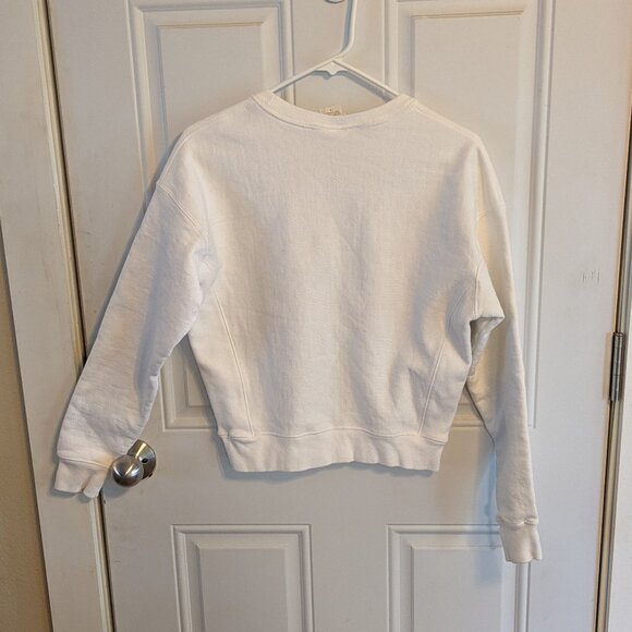 Champion Like New Cropped White Sweatshirt 'Champion' Spell Out Size Small - Picture 6 of 7